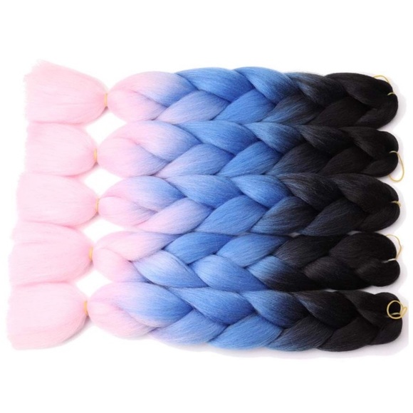 5 packs of Black blue pink ombré braiding hair NWT main image 4